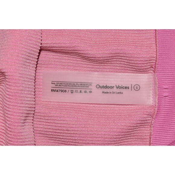 A4 NEW OUTDOOR VOICES Pink Stretchy Seamless Rib High Rise Legging Size S - Picture 5 of 5